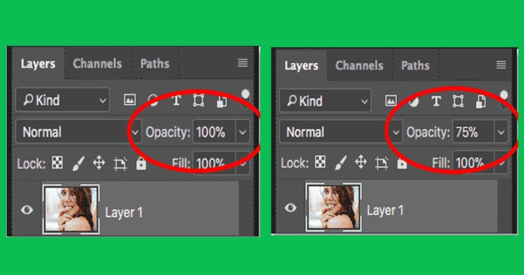 Opacity value for blending image